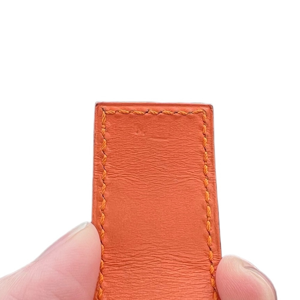 ❌SOLD❌Hermès Artemis Orange Leather Gold Buckle Bracelet w/COA: All Sales Final - Picture 4 of 6